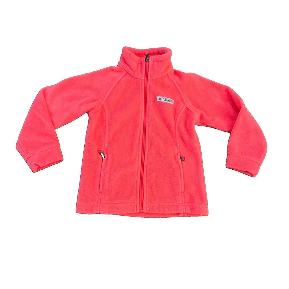 Columbia Kids Fleece Jacket XXS 4/5 Full Zip Outdoor‎ Hiking Coral